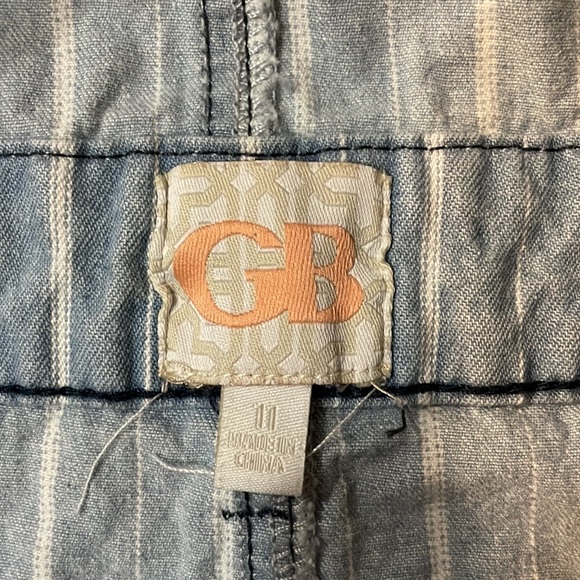 GB Denim Striped Short Overalls - Picture 3 of 4